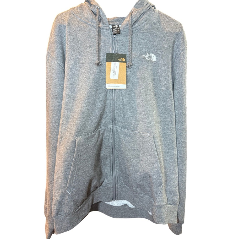 The North Face Mens Circular Design Full Zip Hoodie Grey XL New NWT